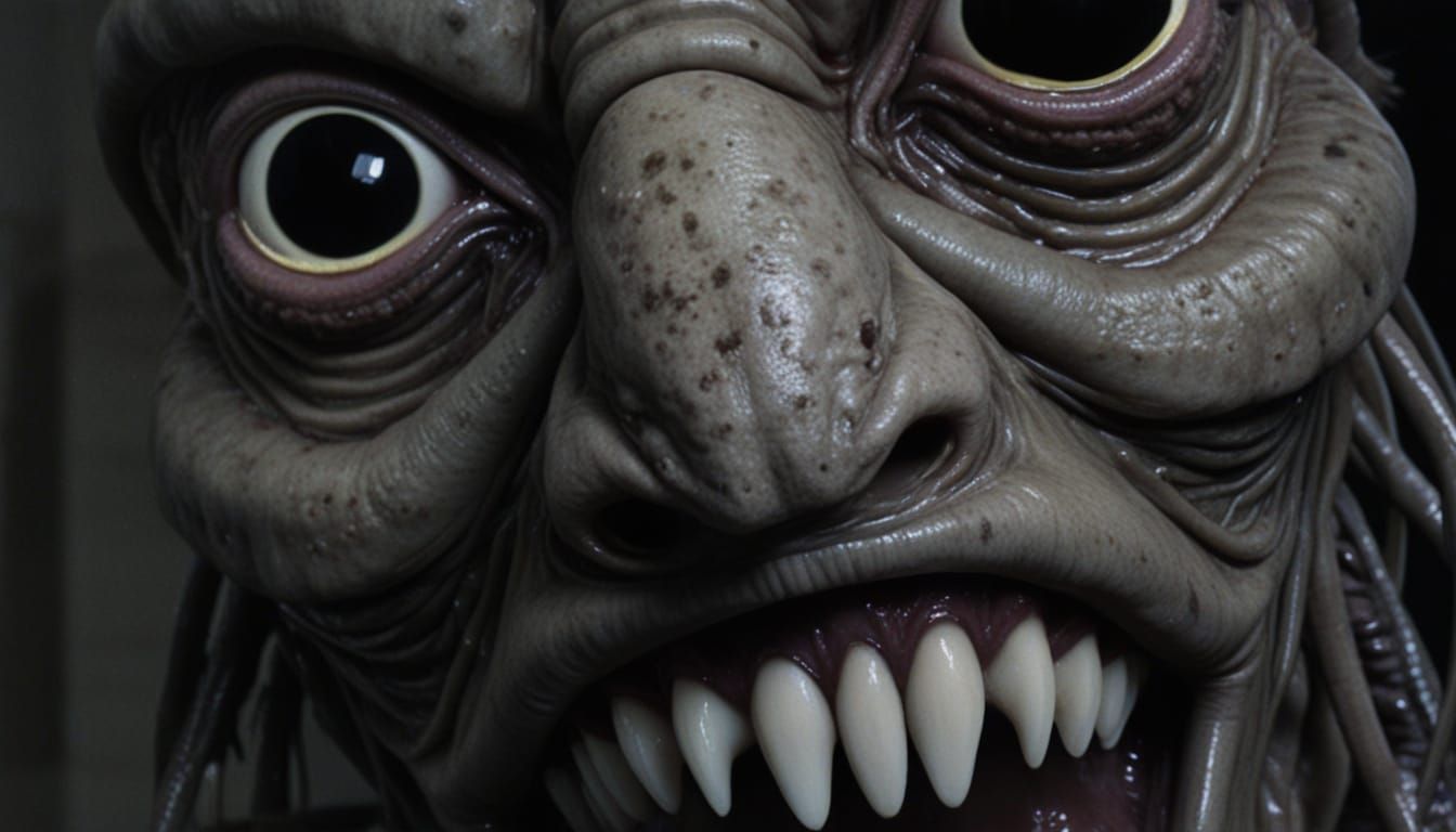 Cinematic Horror Facehugger Terrorizes Isolated Bathroom