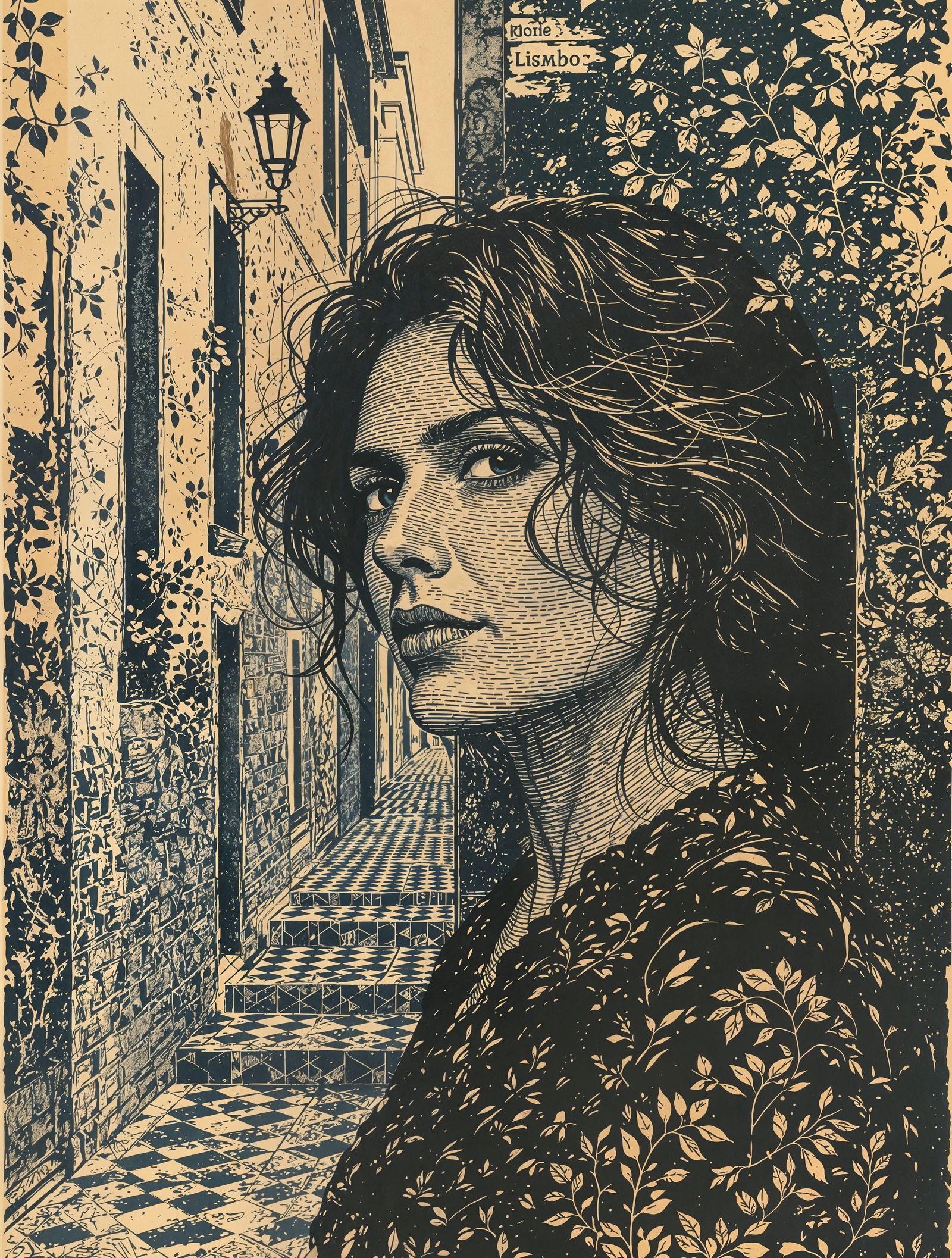 Ethereal Sepia Portrait of a Woman in Quiet Longing