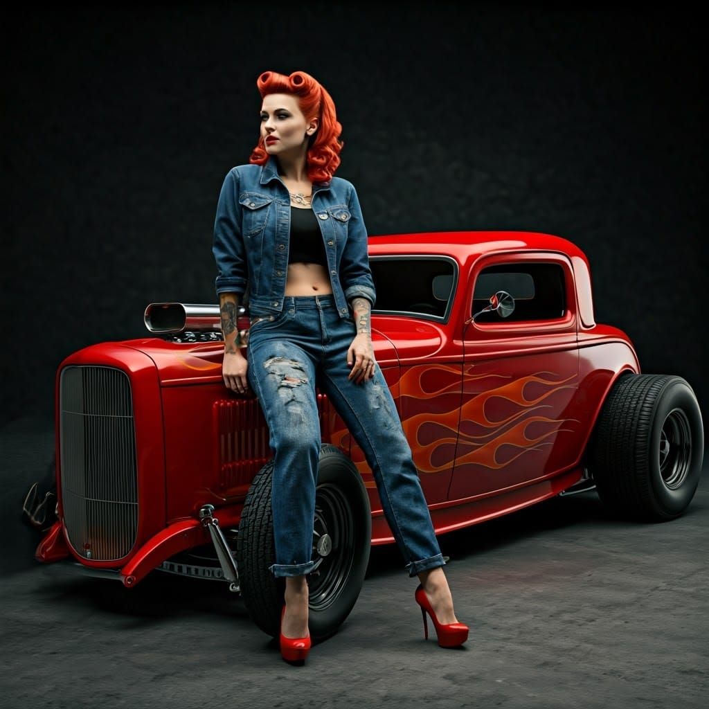 Rockabilly Goddess in Cherry Red Hot Rod