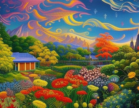 Patchwork Patty's Surreal Vision Path, Art Nouveau Style