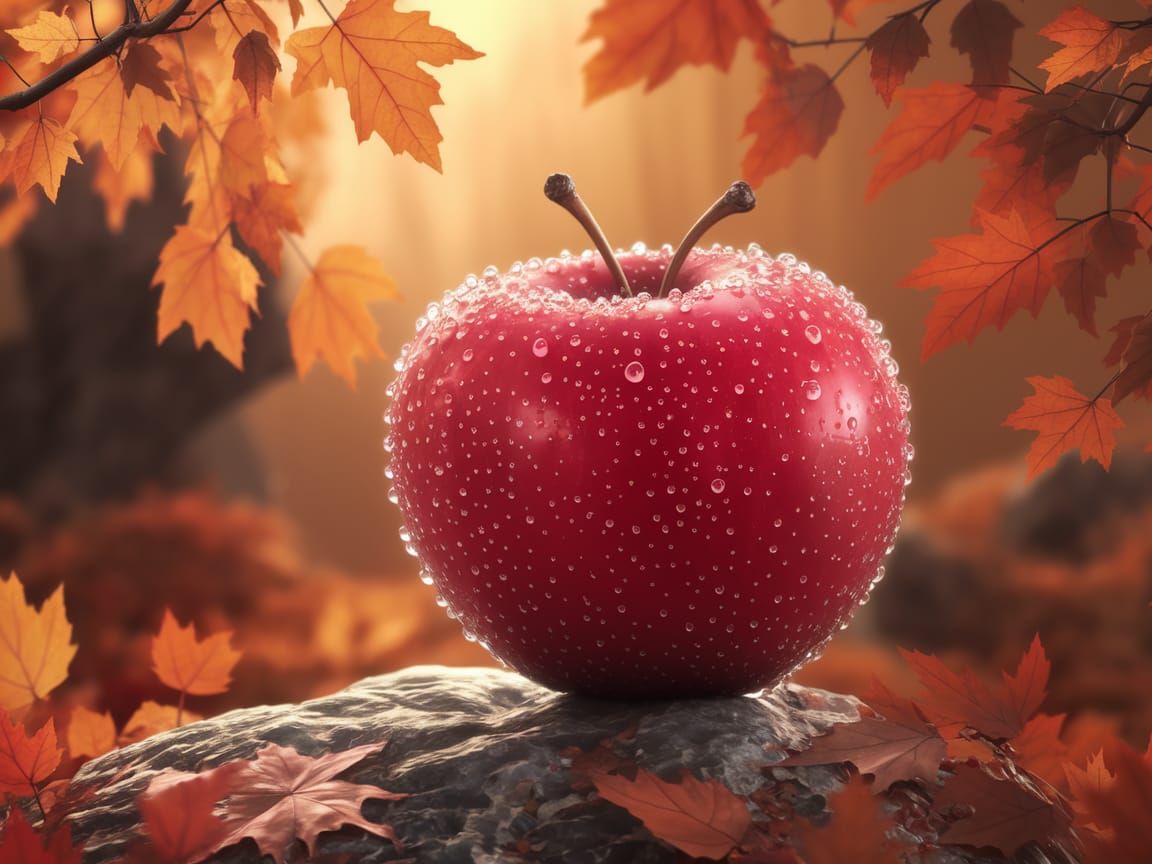 Autumn Apple Glows with Crystal-Like Radiance