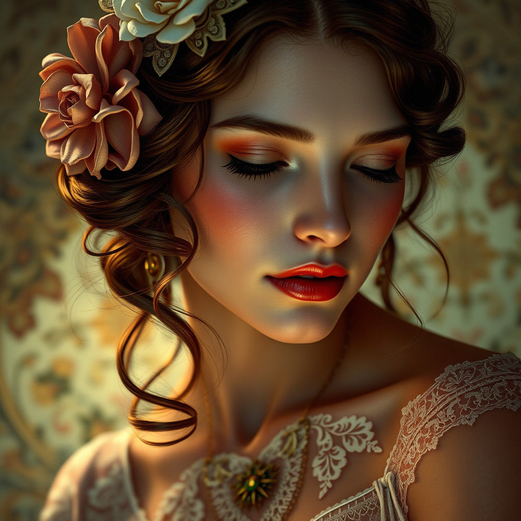 Gentlewoman Portrait in Art Nouveau Style