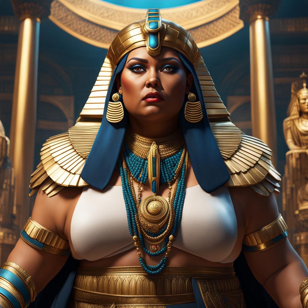Morbidly Obese Cleopatra in Detailed Matte Painting