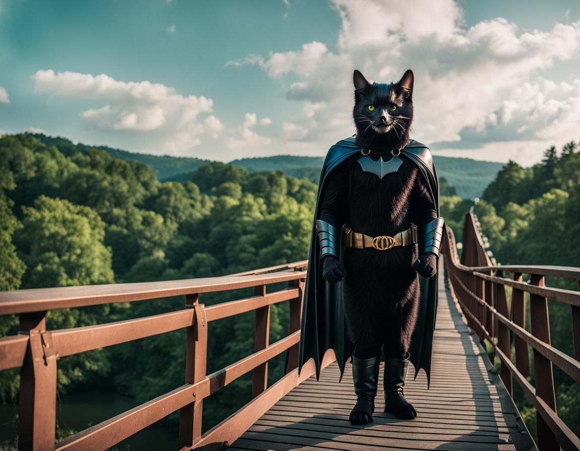Anthropomorphic Bat-Cat in Gotham City