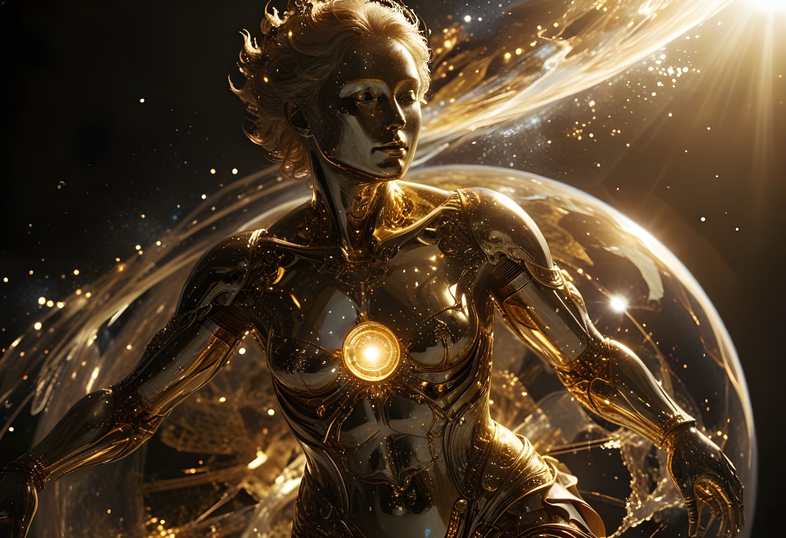 Golden Sphere with Duality of Human Form, Renaissance Flemis...