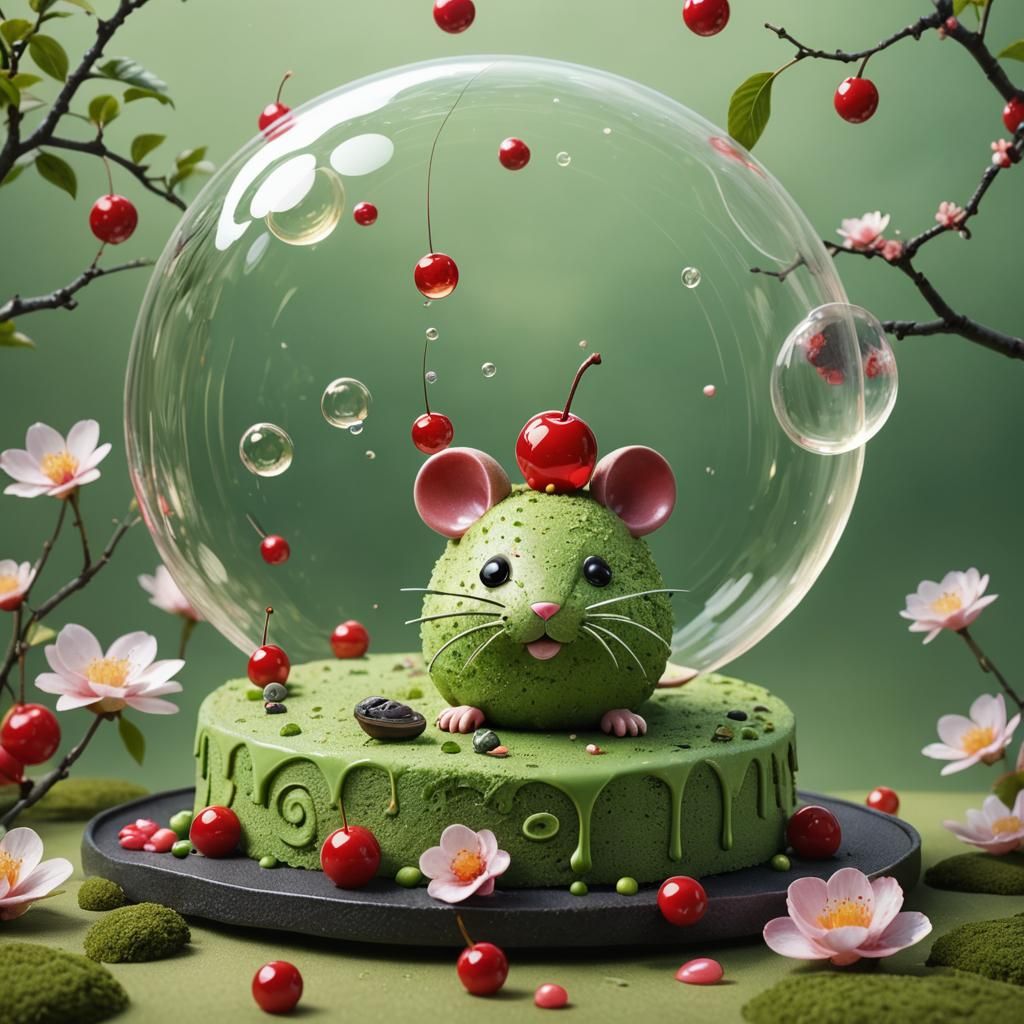 Zen Garden Cherry Cake Celebration in 3D