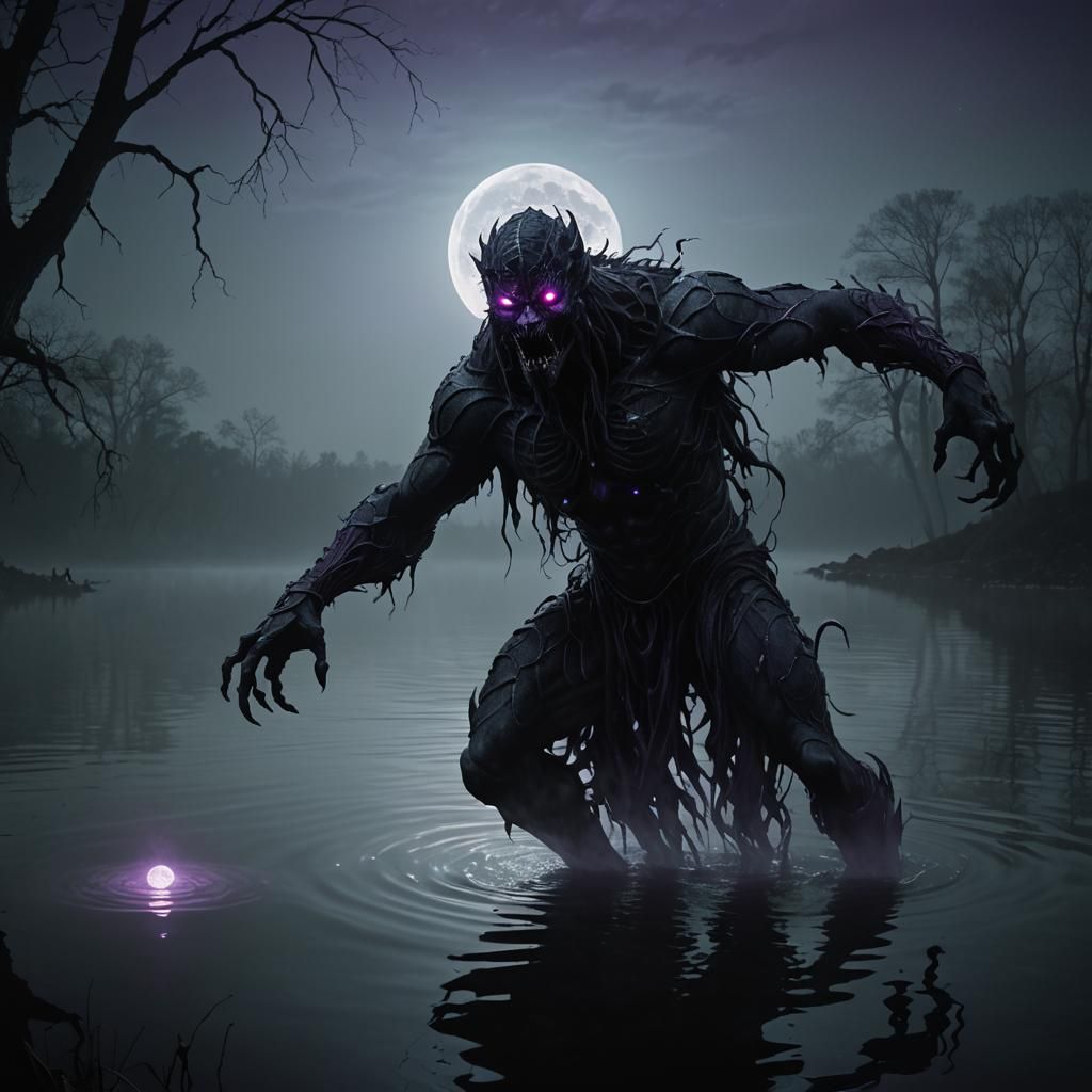 Shapeshifter Emerges from Misty Lake