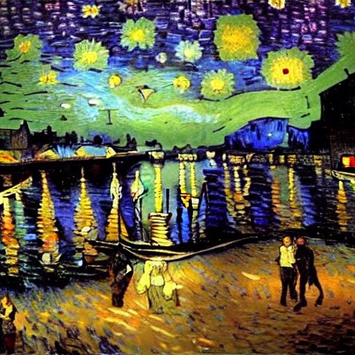 Ethereal Fantasy Landscape in Van Gogh Style