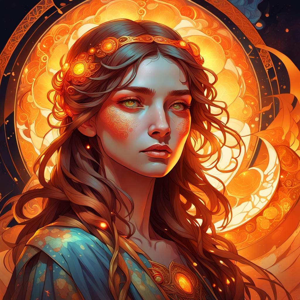 Ethereal Goddess Radiates Vibrant Life Force