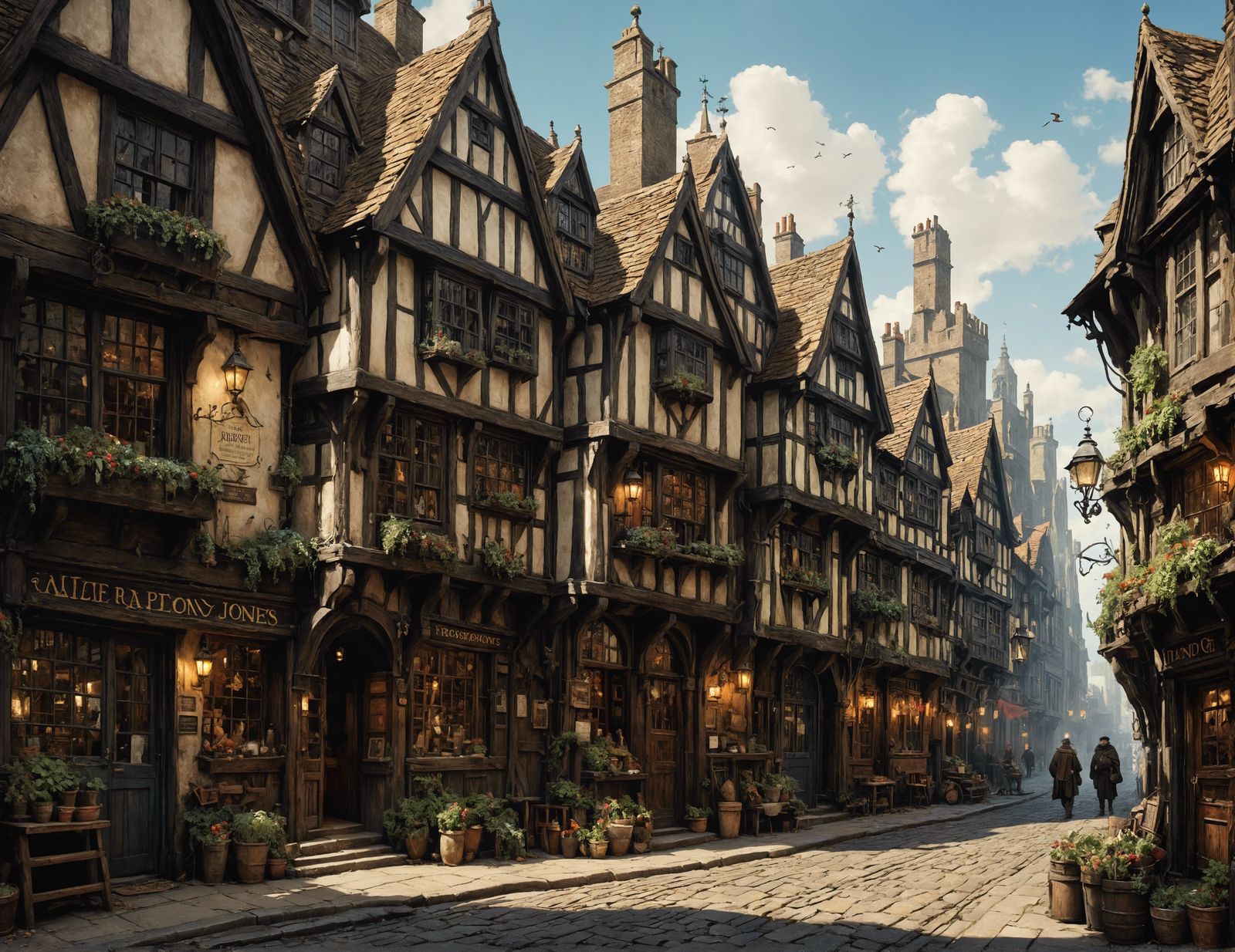 Medieval London Street Concept Art in 8K