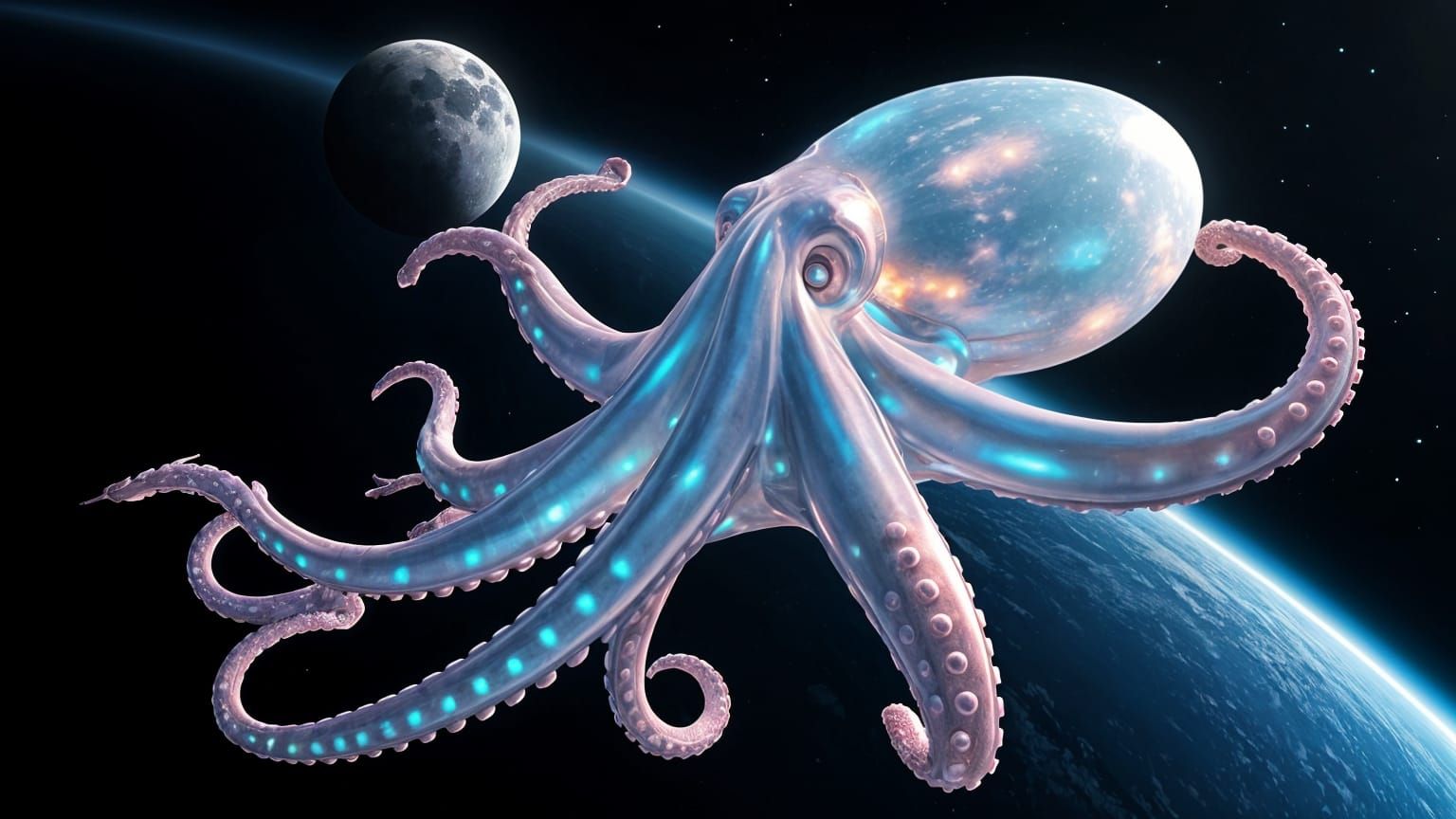 Cosmic Octopus Fueling Station in Orbit