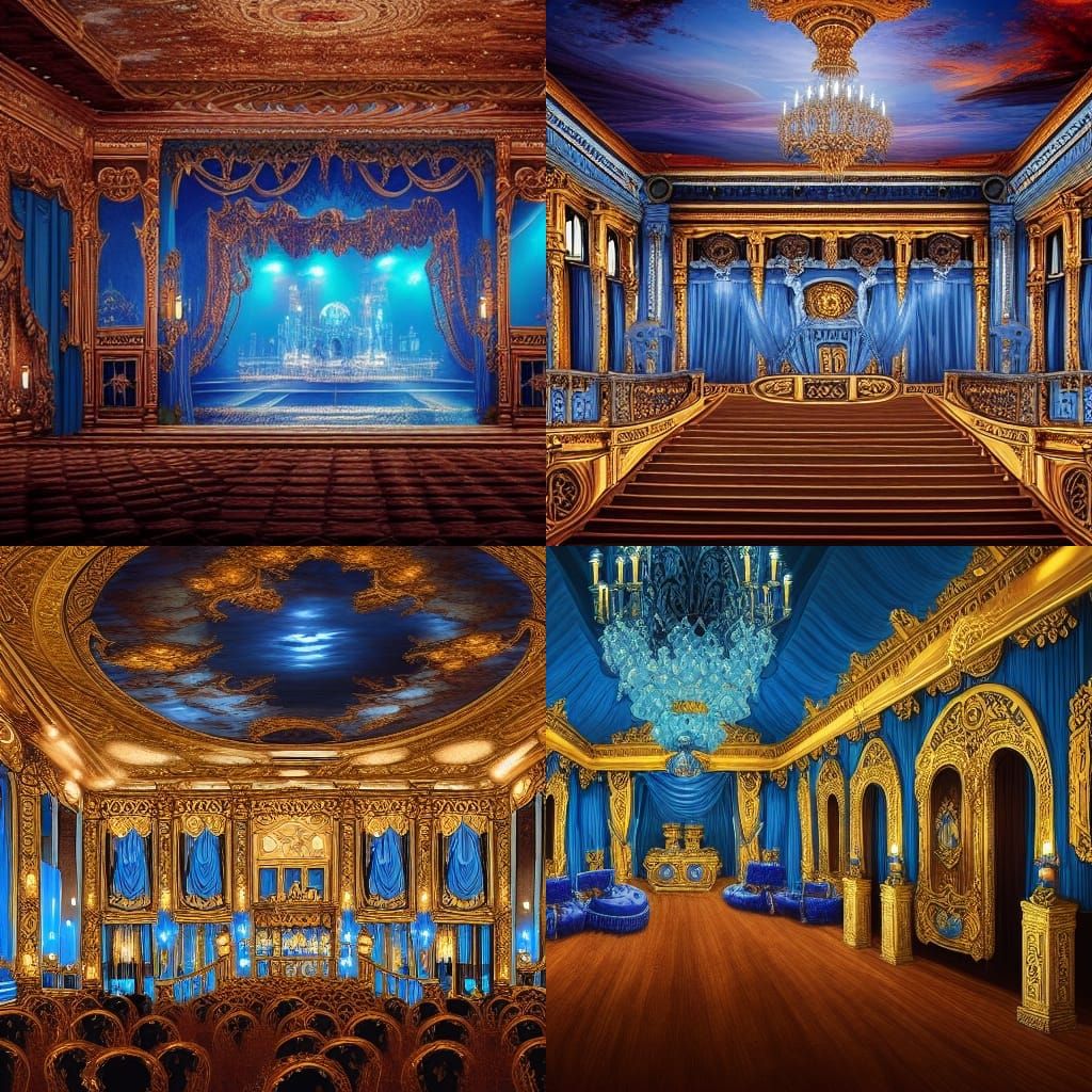Blue Rococo Dance Hall: A Digital Masterpiece