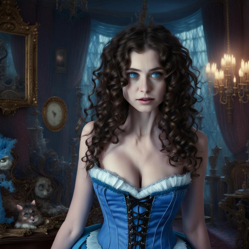 Alice in Wonderland with Haunted Look, Digital Painting