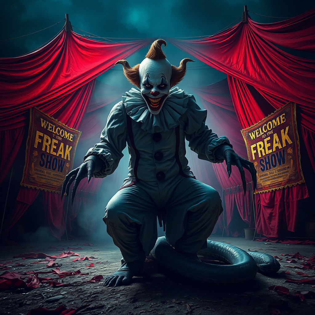 Hyperrealistic Demonic Clown Rises in Abandoned Circus