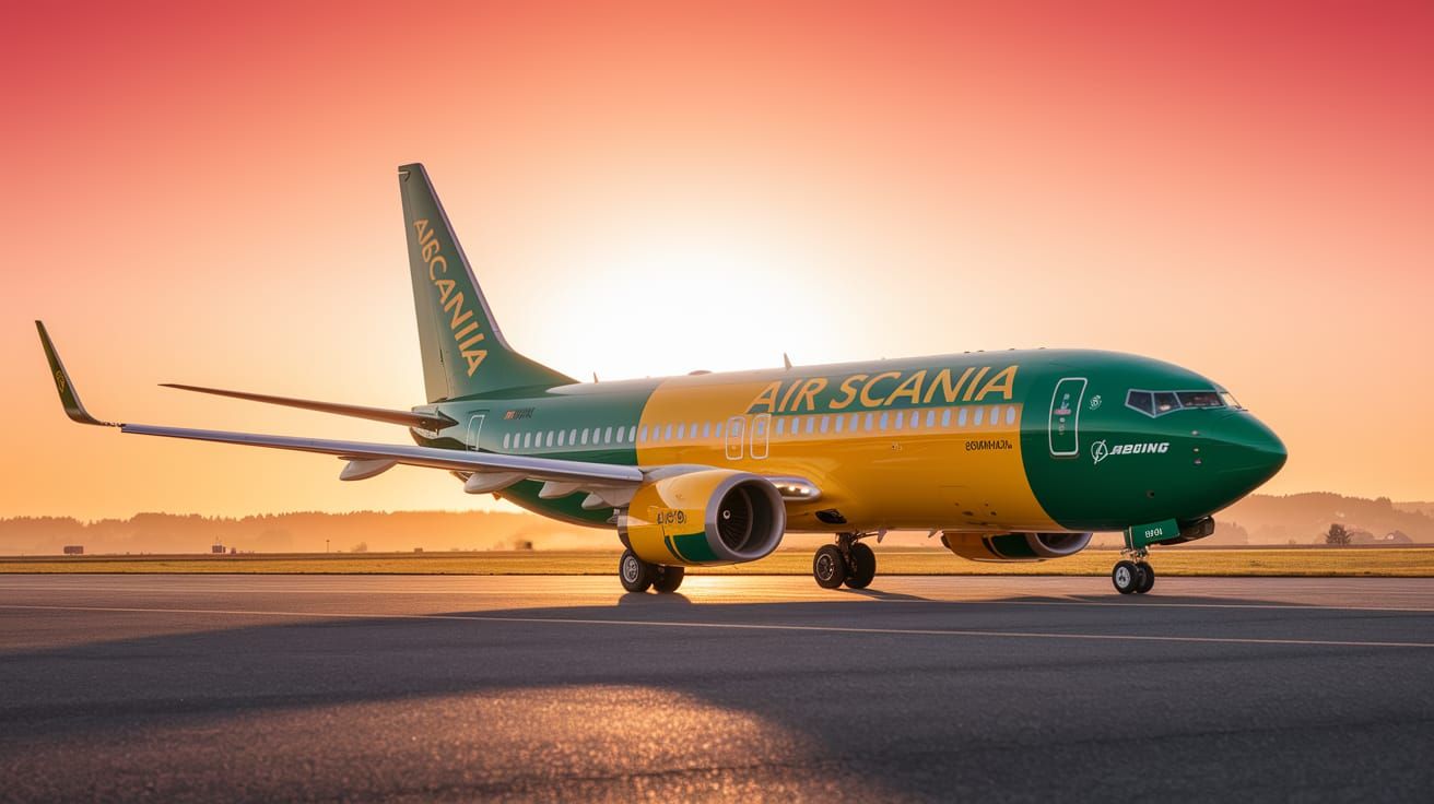 Sleek Boeing 737-800 in Air Scania Livery Takes Flight at Su...