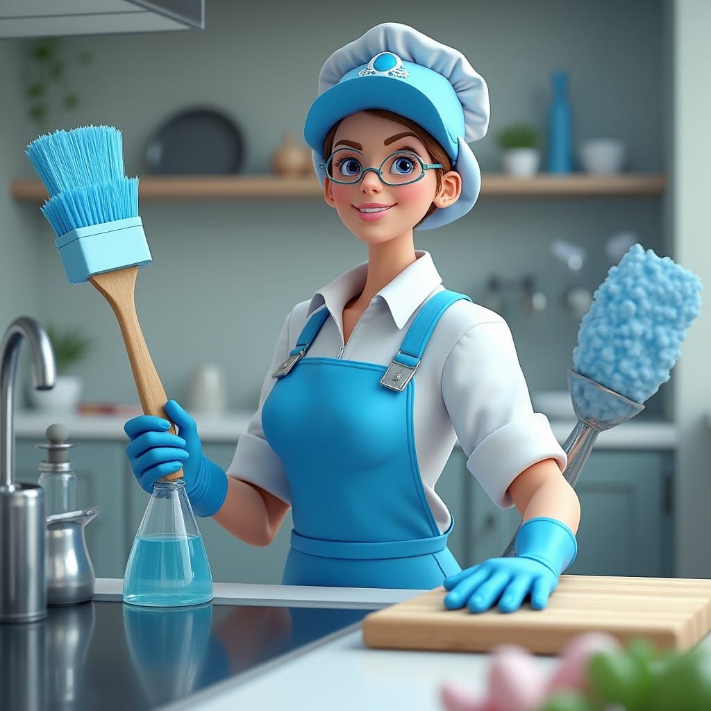 Capitaine Propre: Kitchen Cleaning Superhero in Digital Art ...