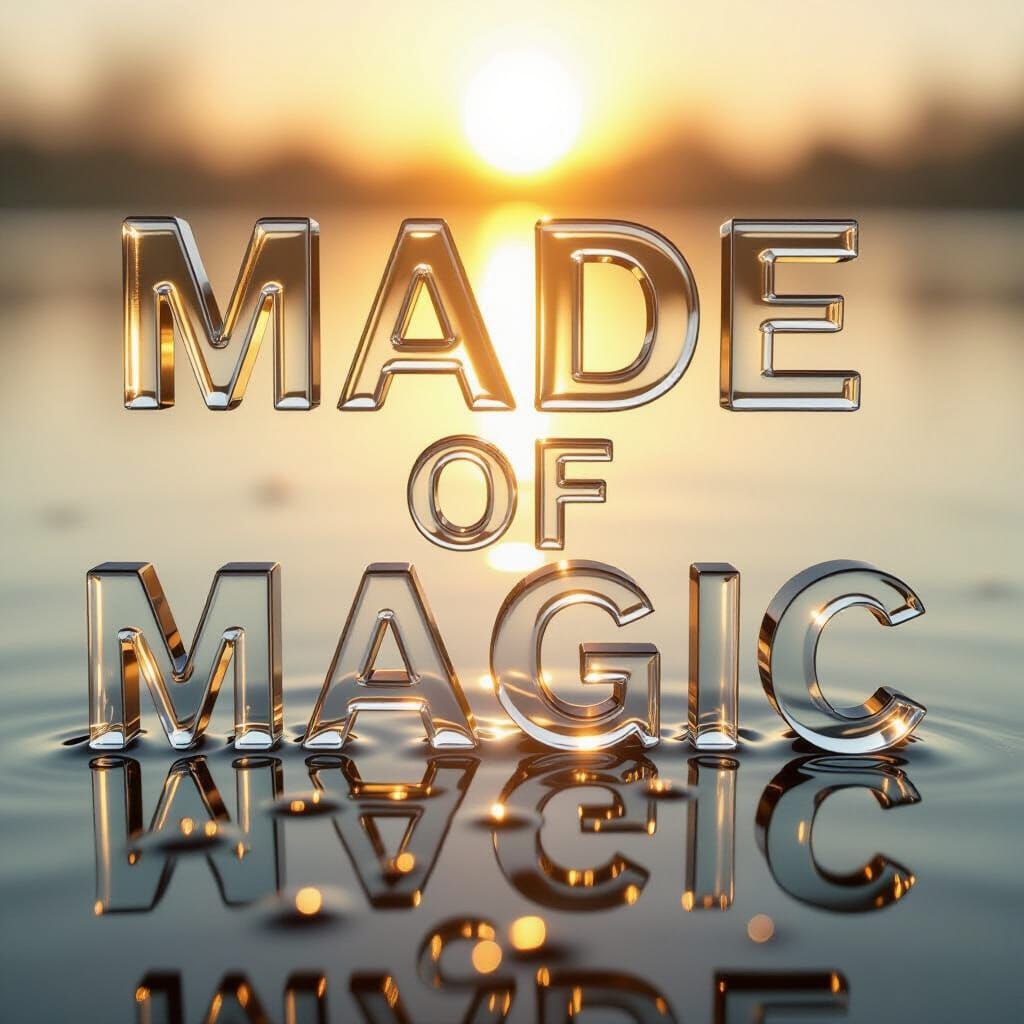 Crystal Clear Tea Letters Spell "Made of Magic"