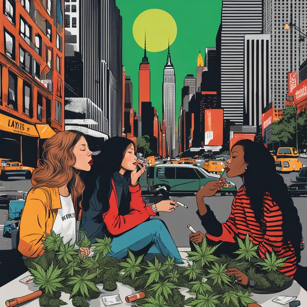 women smoking weed in newyork city