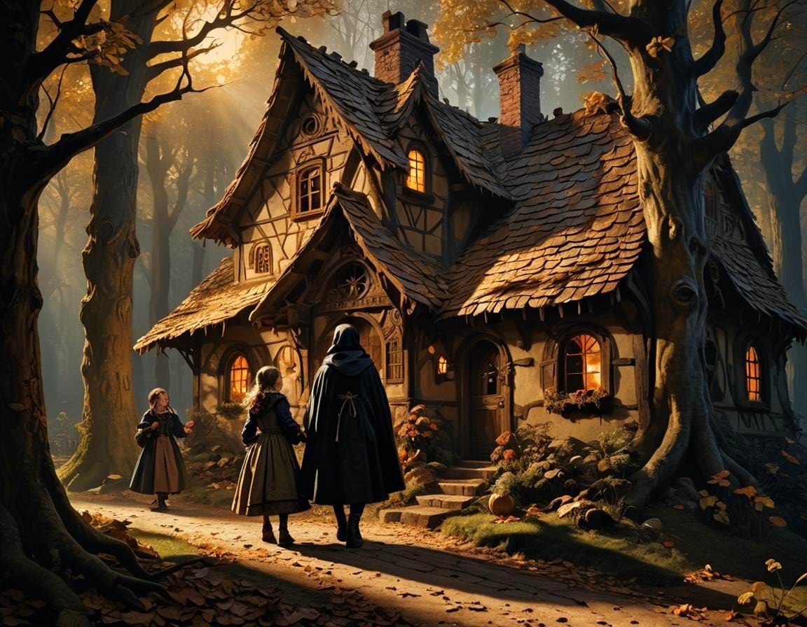 Dramatic Encounter in a Baroque Gingerbread House Scene