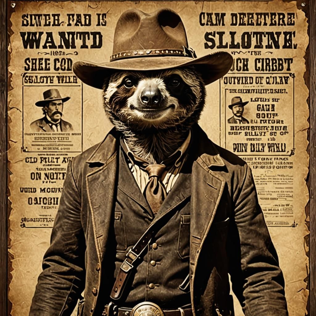 Wanted: Outlaw Sloth in Wild West, Anime Art