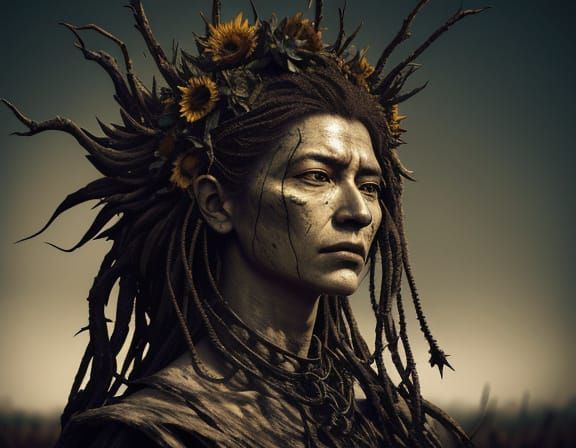 Mysterious Sunflower Siren Bound by Forgotten Farming Tools