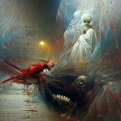 Fear Street Horror Scene in Engraving Style