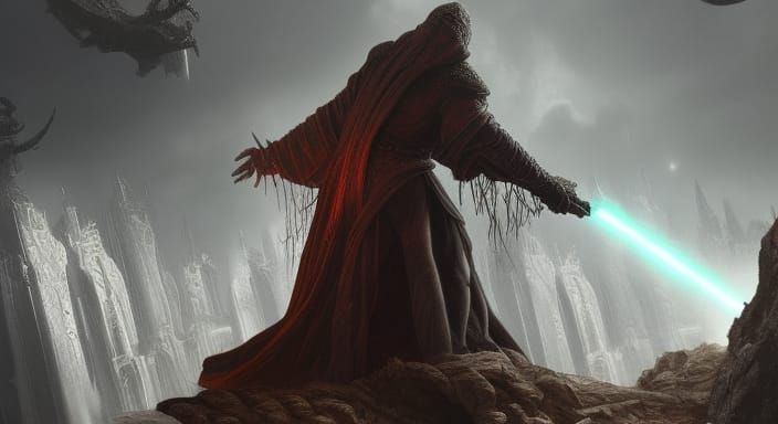 Epic Sith Lord Rage in Digital Matte Painting