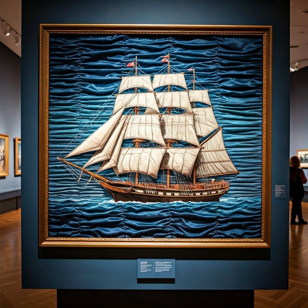 Majestic Windjammer Artwork in Grand Museum Exhibit