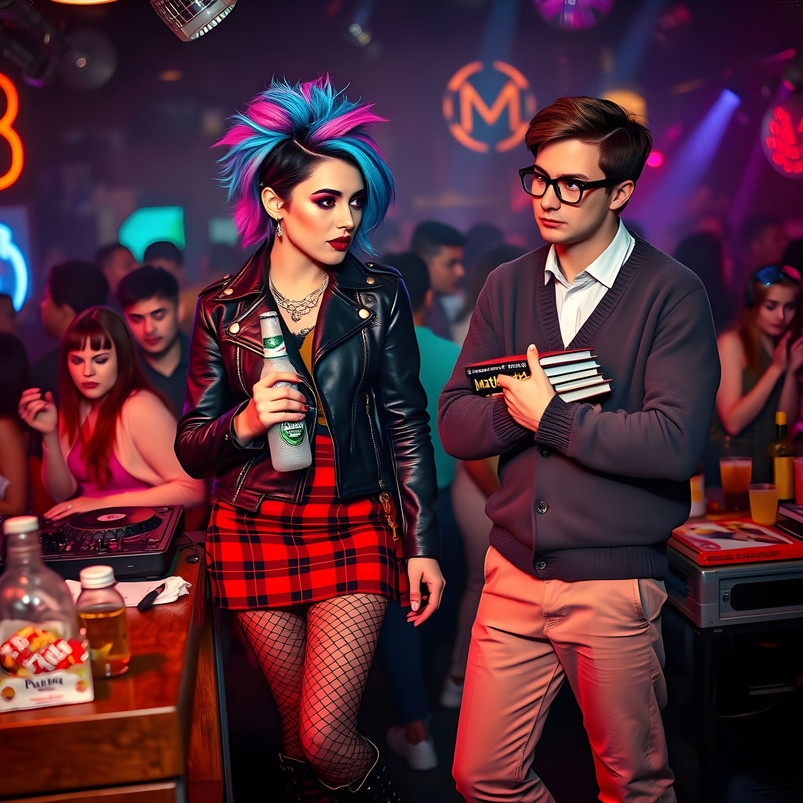 "A hyper-realistic depiction of a lively party scene featuri...