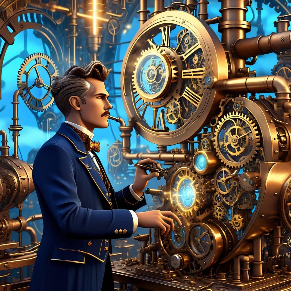 Steampunk Inventor Sets Brass Time Machine to Future