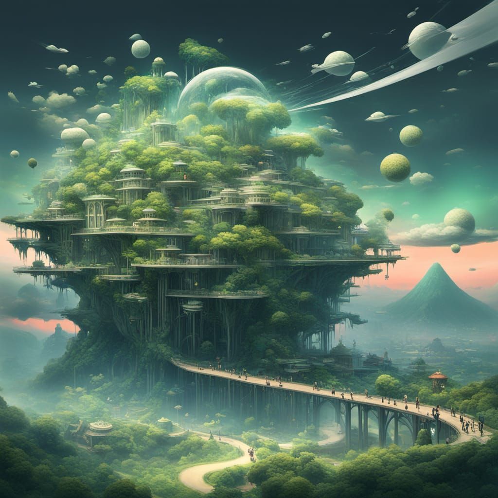 Abstract Surrealism Painting of Shakespeare Palm