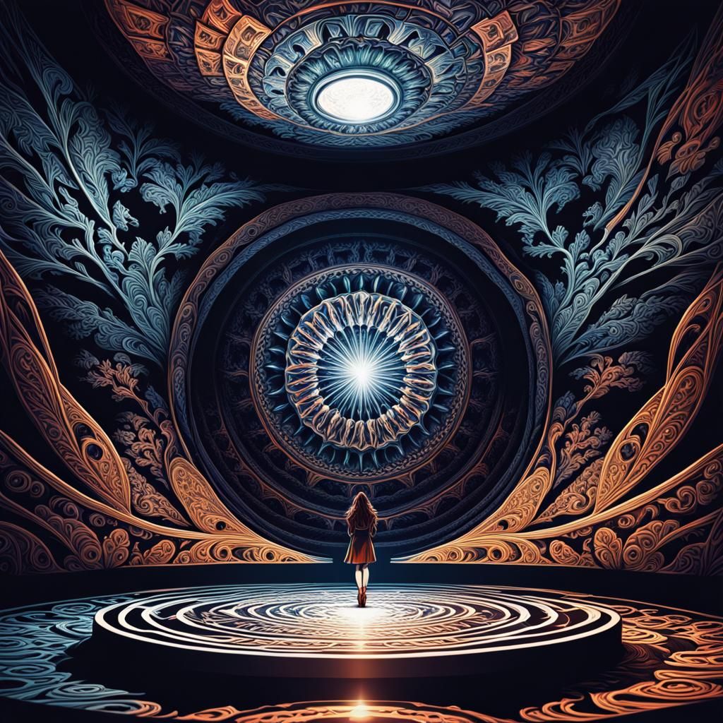 Shadow Rabbit Puppet Show in Digital Art Style