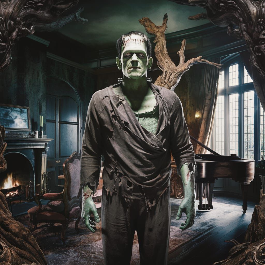 Frankenstein's Monster in Victorian Home
