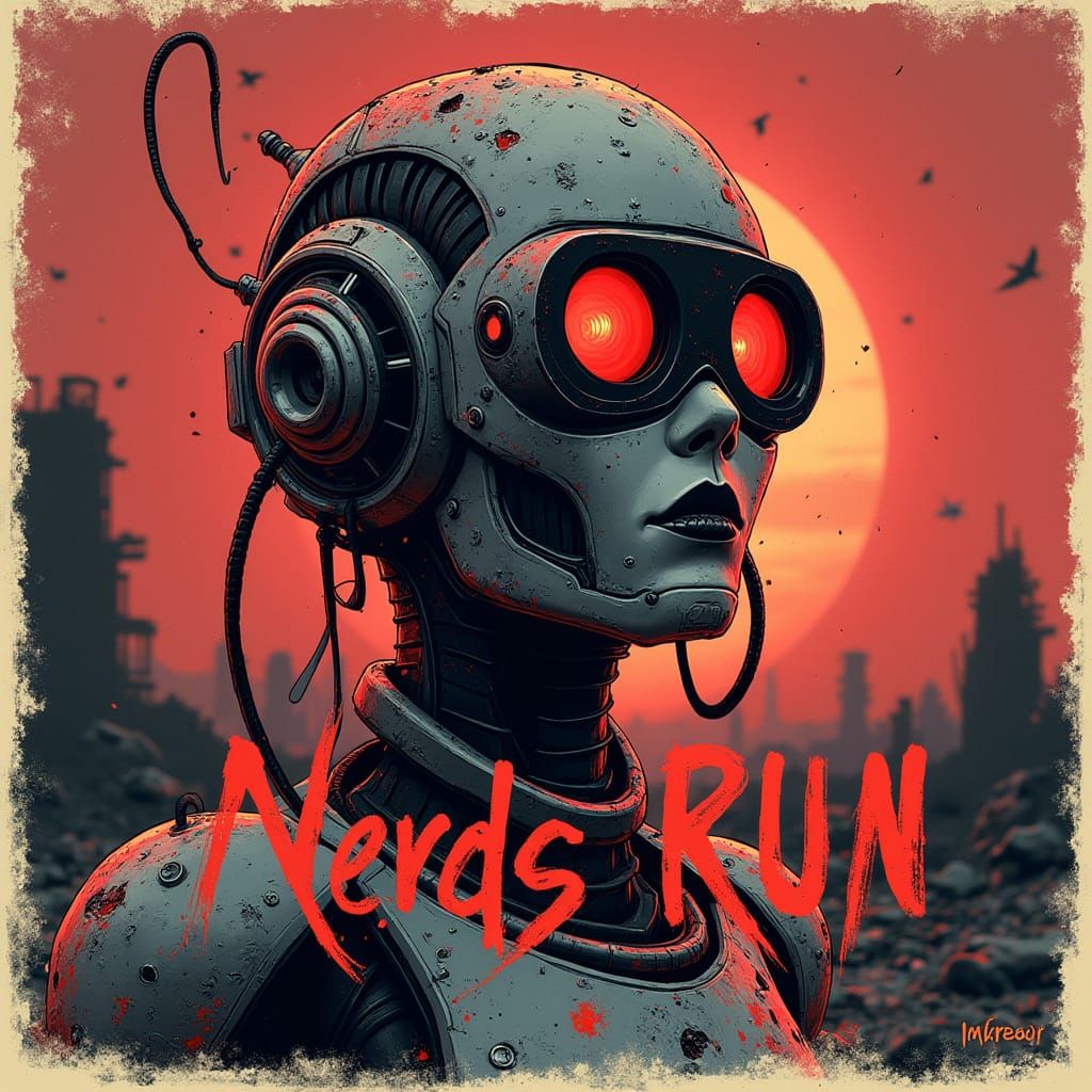 Warrior Robot Princess in Dystopian Ruins