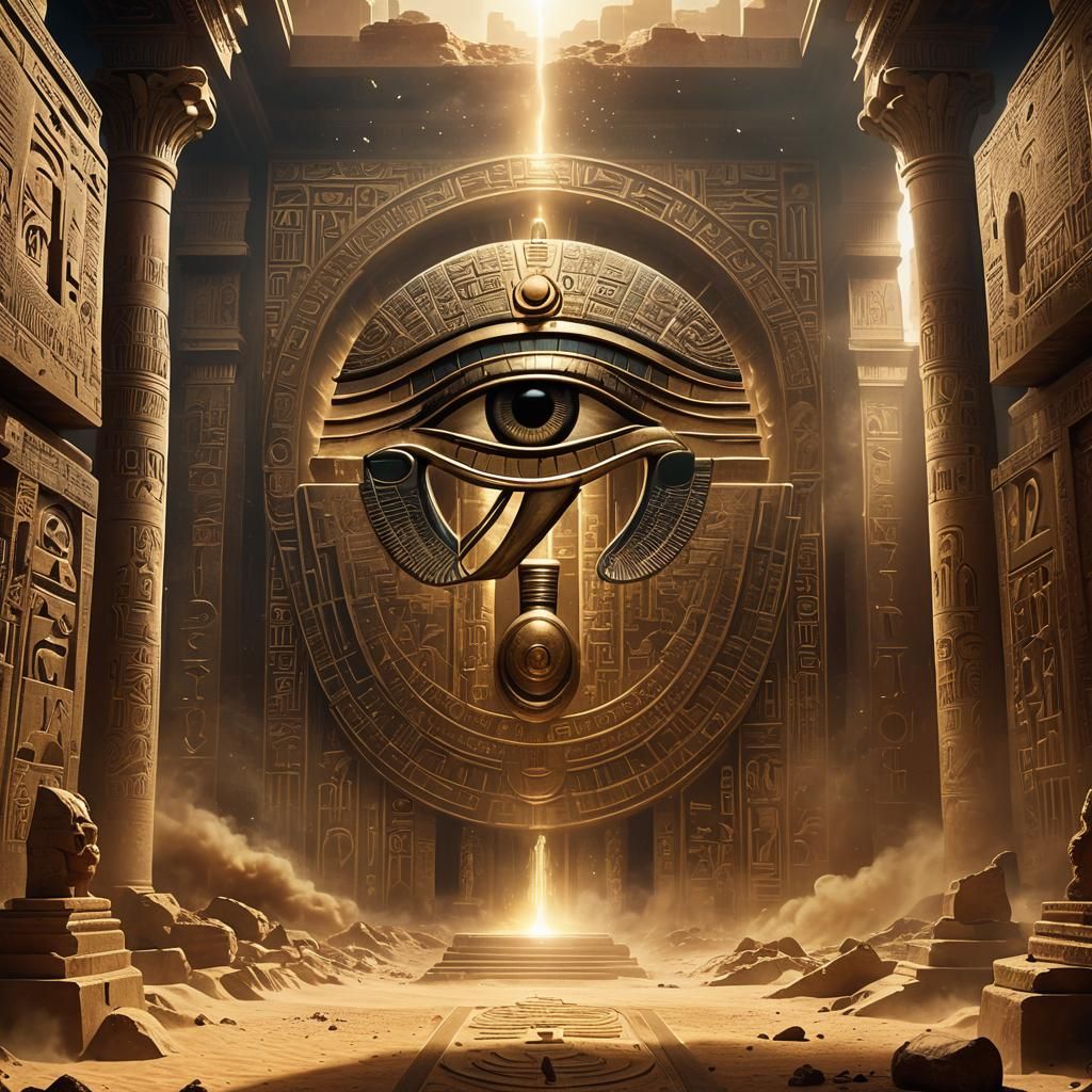 Eye of Ra in Ancient Egyptian Digital Painting