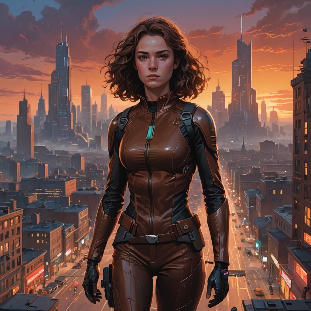 French Student Superhero in Atmospheric Matte Painting Style