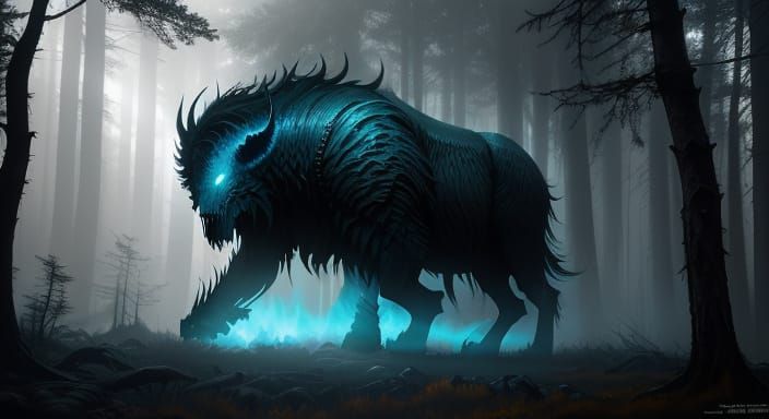 Spectral Figure in Twilight Forest - Dark Fantasy Concept Ar...