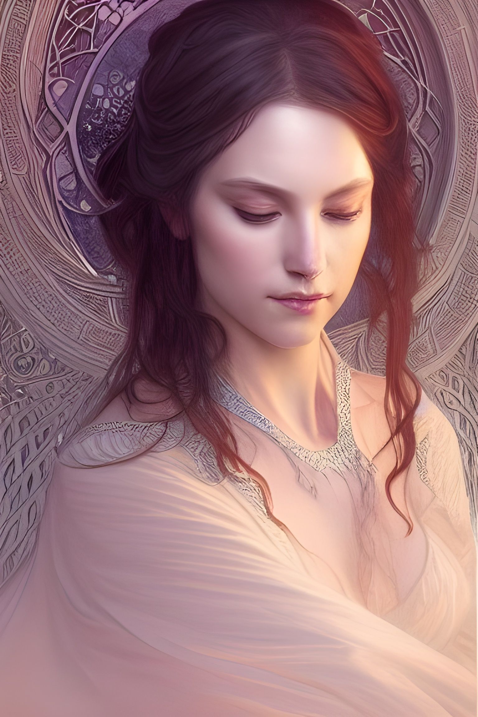 Elegant Fantasy Creature Portrait in Digital Painting Style