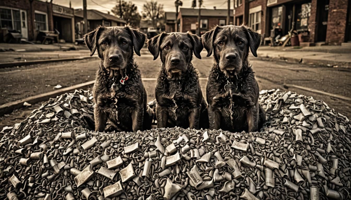 Hyperrealistic Dog Litter with Cinematic Lighting