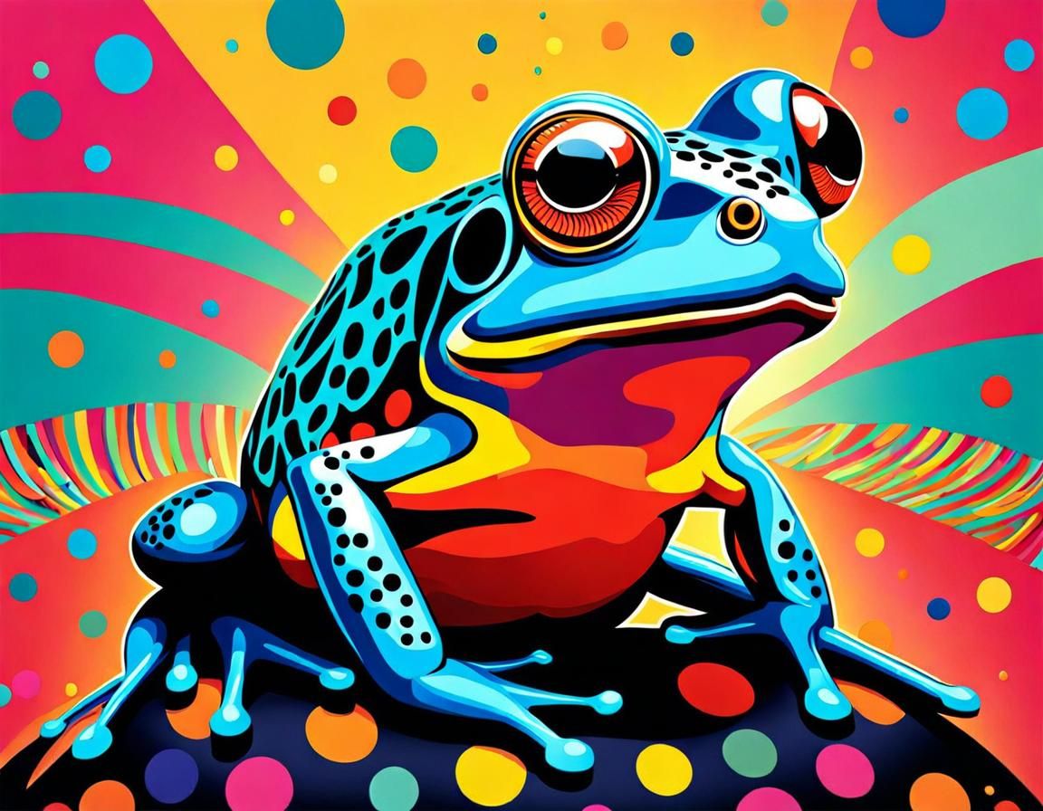 frog pop art style