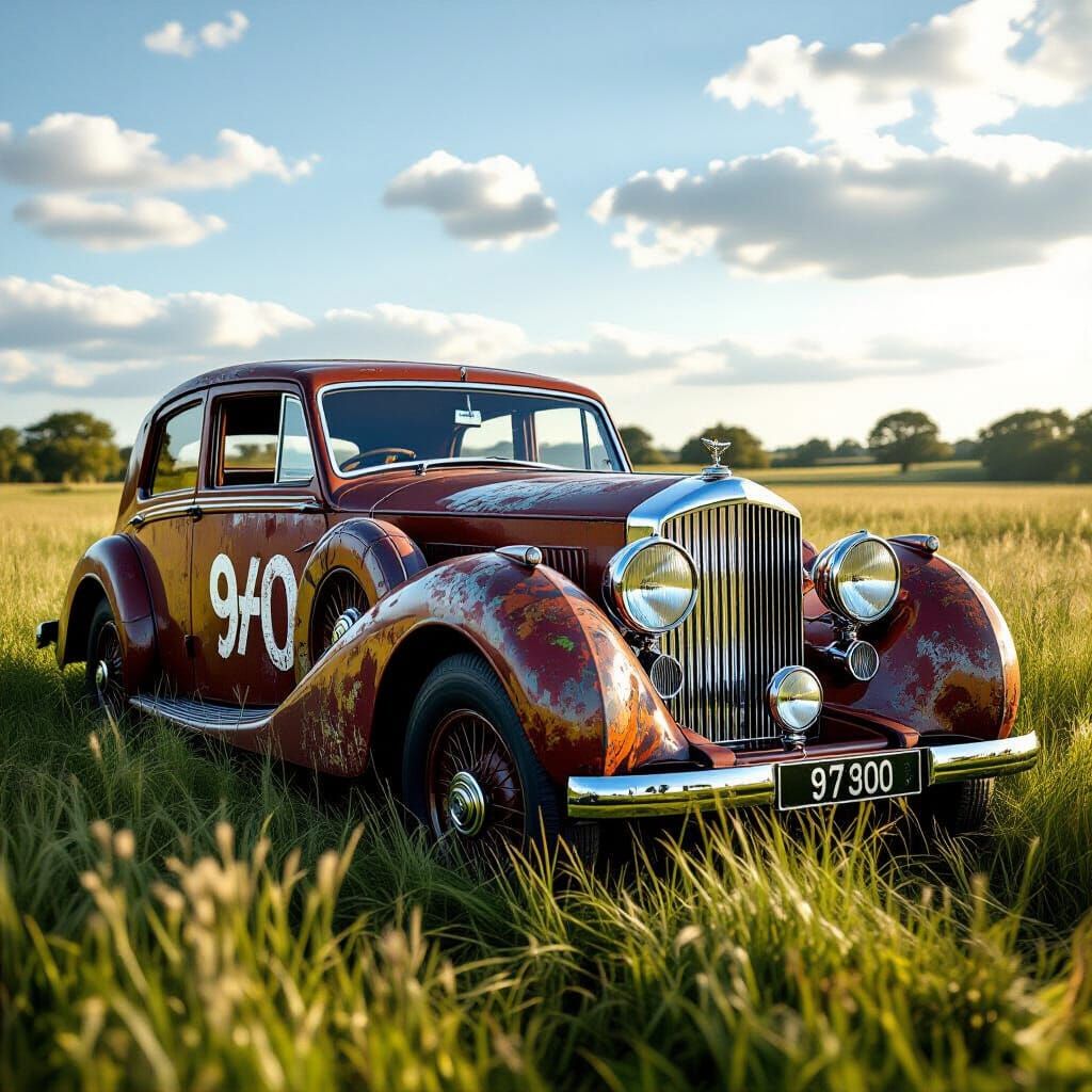 Rusty Bentley 4.5 Litre Abandoned in Field