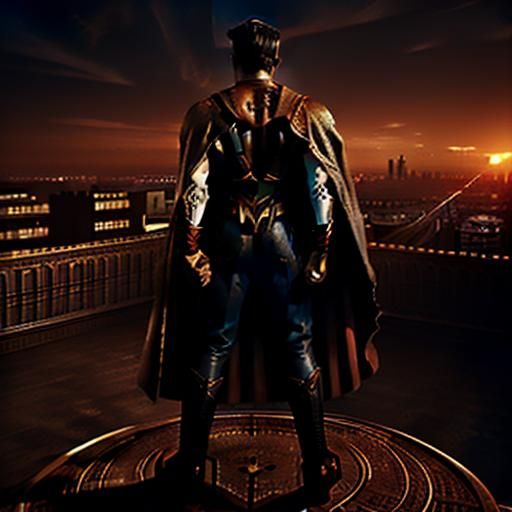 Kara Zor-El: Heroic Sunset in Comic Book Style