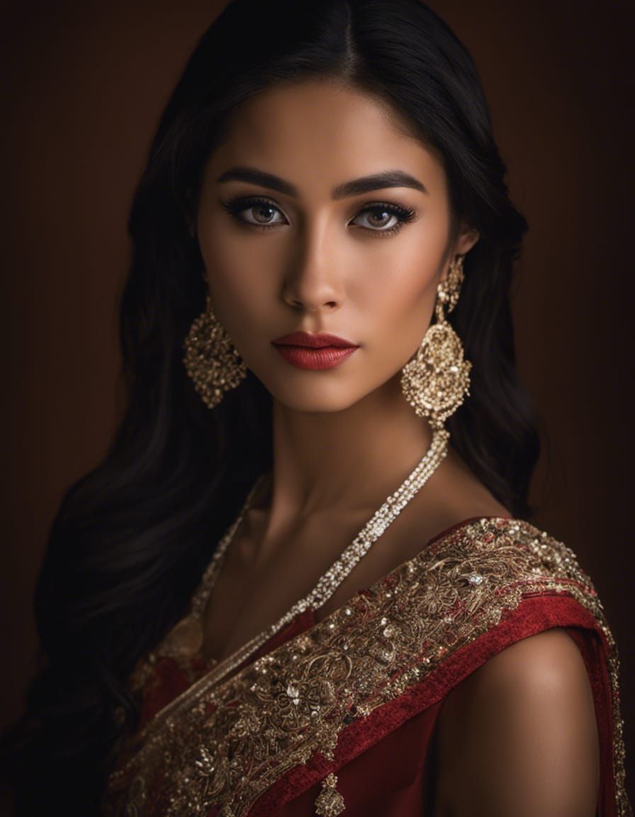 Captivating Portrait of Young Woman in Moonlight