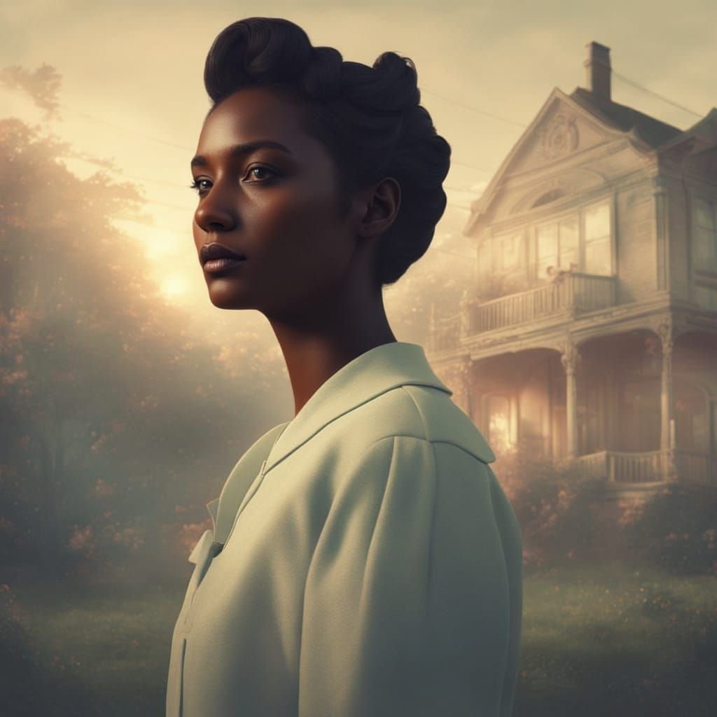 full colour old fashioned 1950s faded photograph