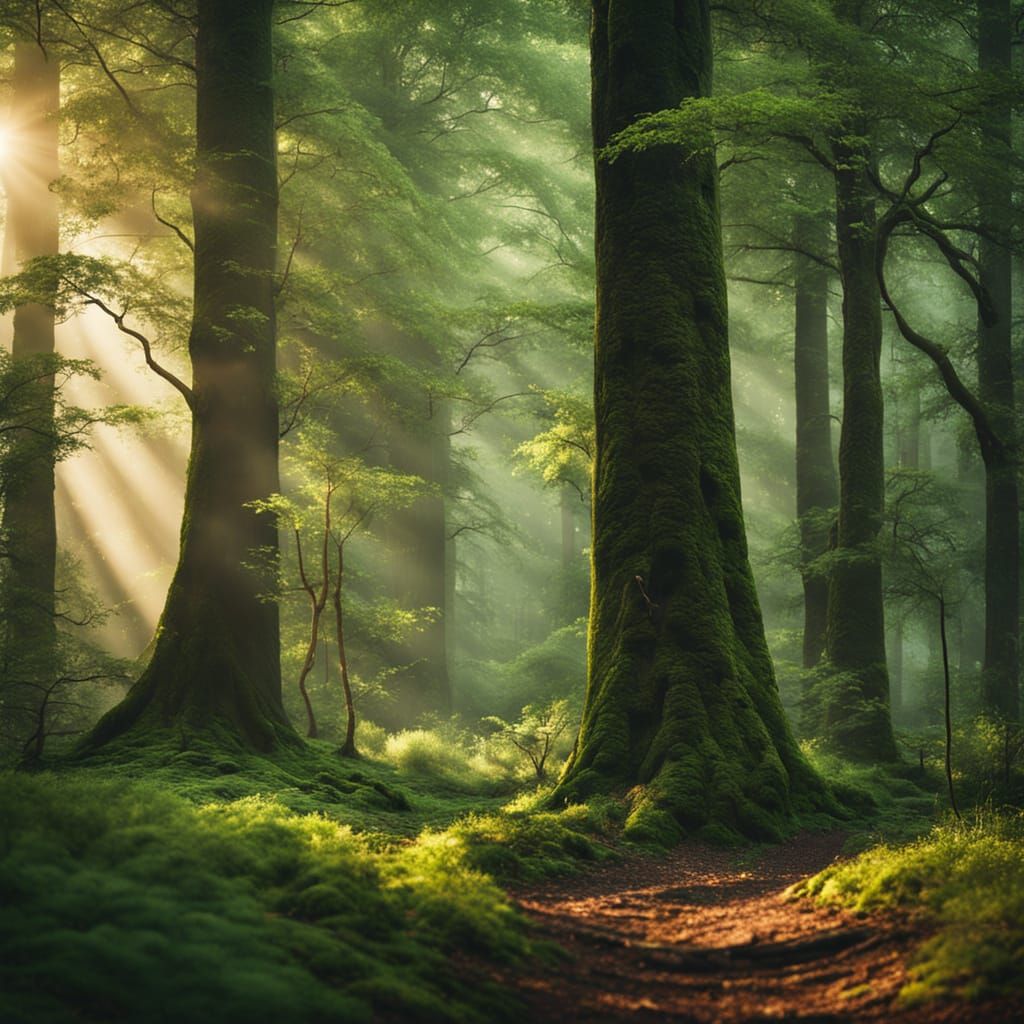 Ancient Forest Photography with Cinematic Lighting