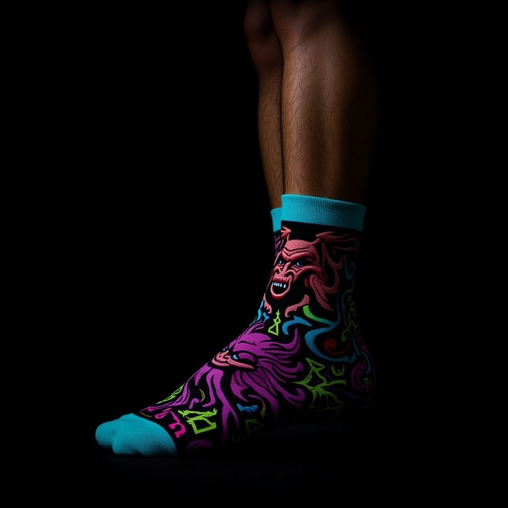 Lovecraftian Cthulhu Socks in Noir Style