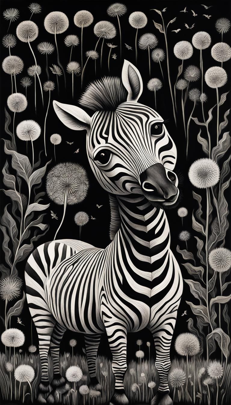 Winged Zebra Dreamscape in Surreal Style