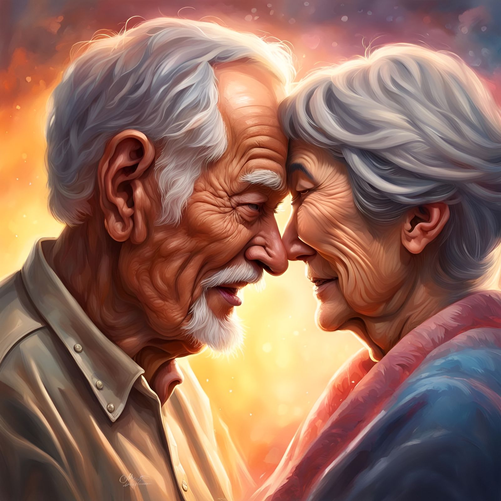 Kindred Hearts: Hyperrealistic Concept Art of Grandparents