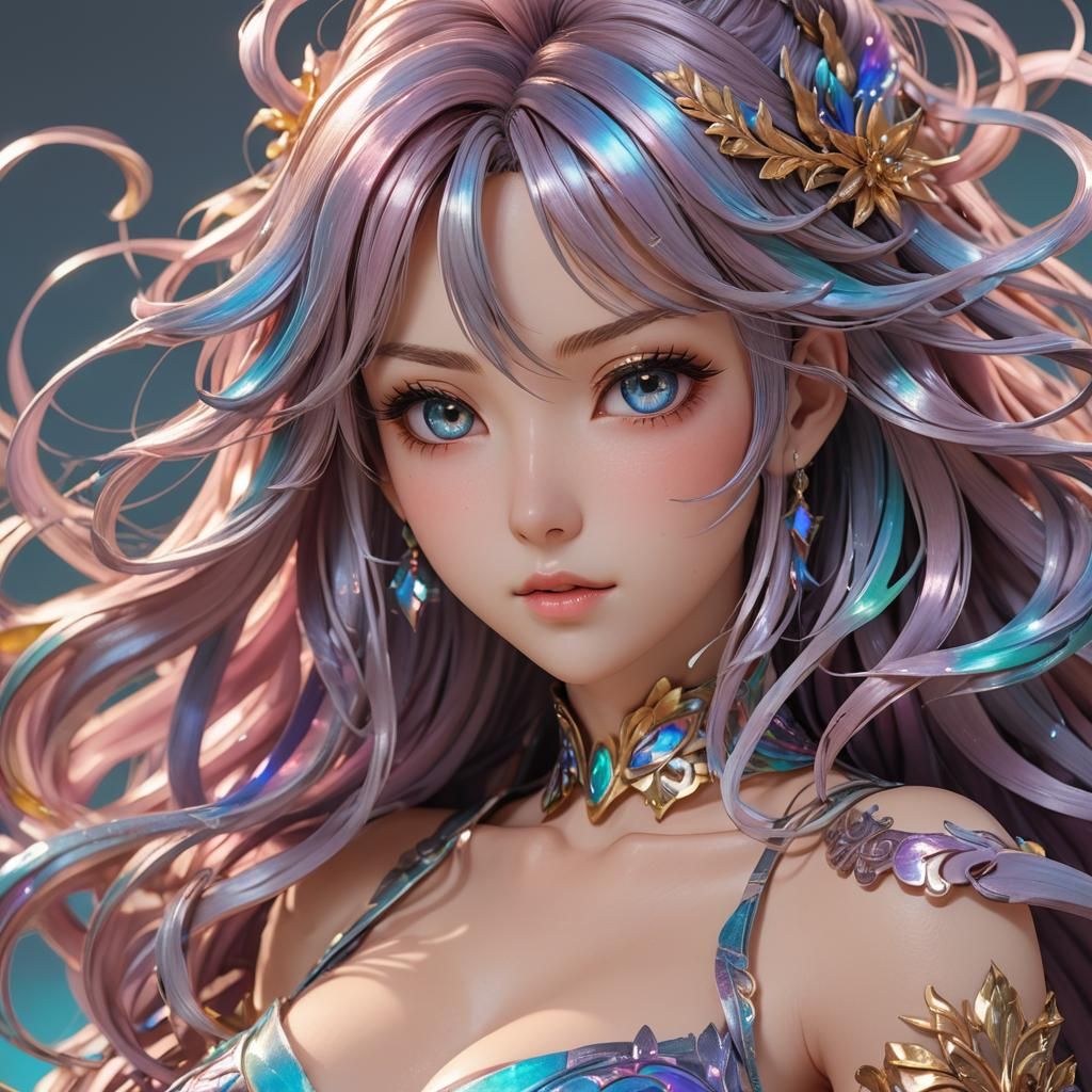 Anime Girl Bust Shot in 3D Art Style