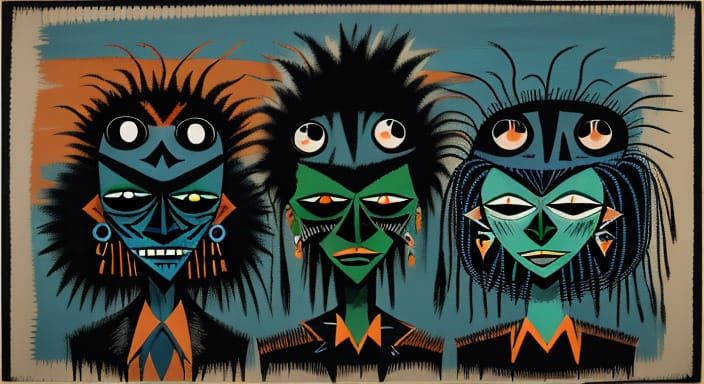 Mysterious Blue-Hued Expressionist Portraits in a Haunted Ar...